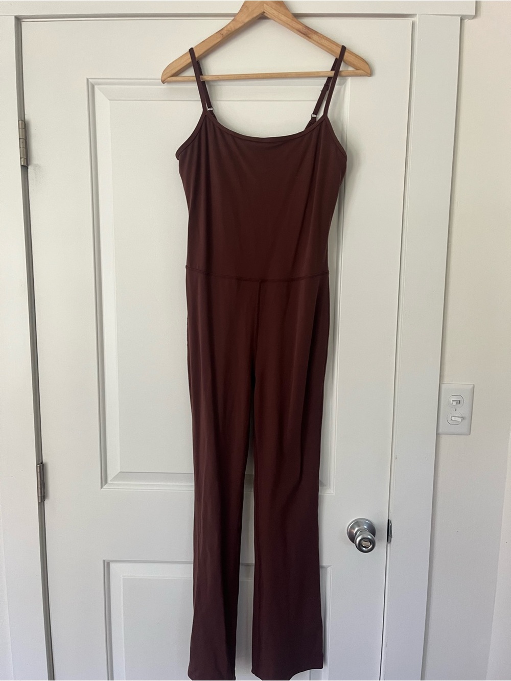 CRZ Yoga Butterluxe Jumpsuit Women's M Plum Sleeveless Flare Leg Athletic